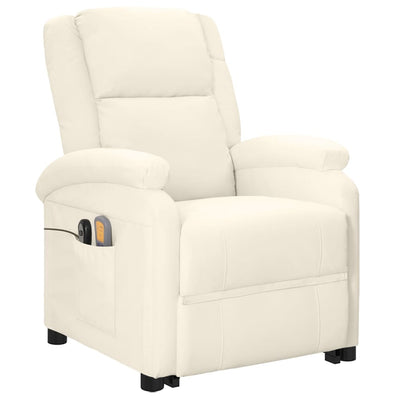 Stand up Massage Chair Cream Faux Leather