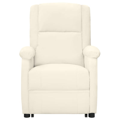 Stand up Massage Chair Cream Faux Leather