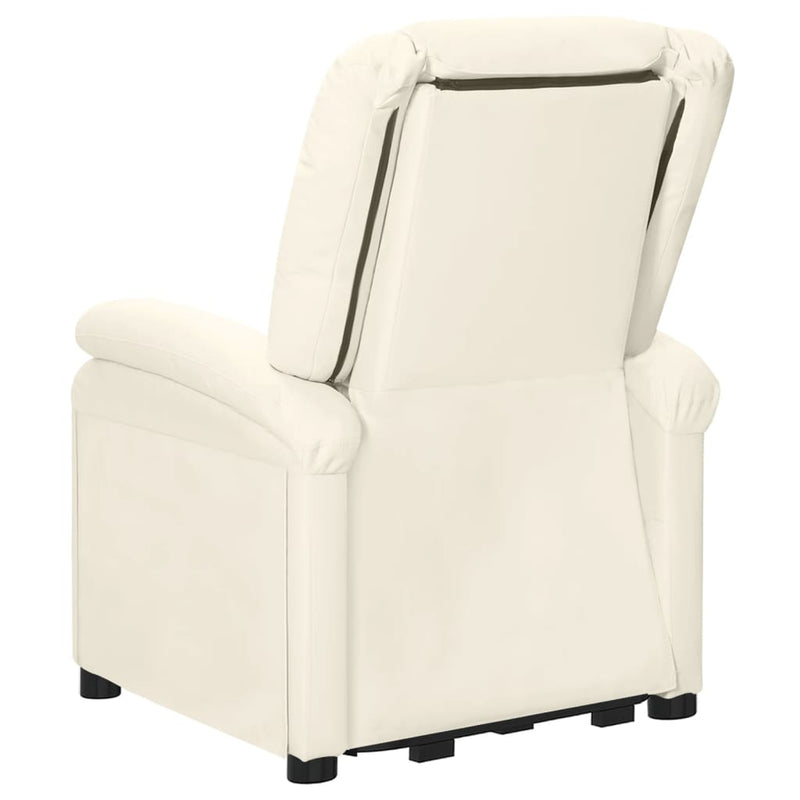 Stand up Massage Chair Cream Faux Leather