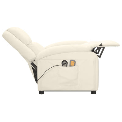 Stand up Massage Chair Cream Faux Leather