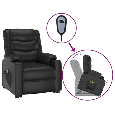 Stand up Massage Chair Black Faux Leather