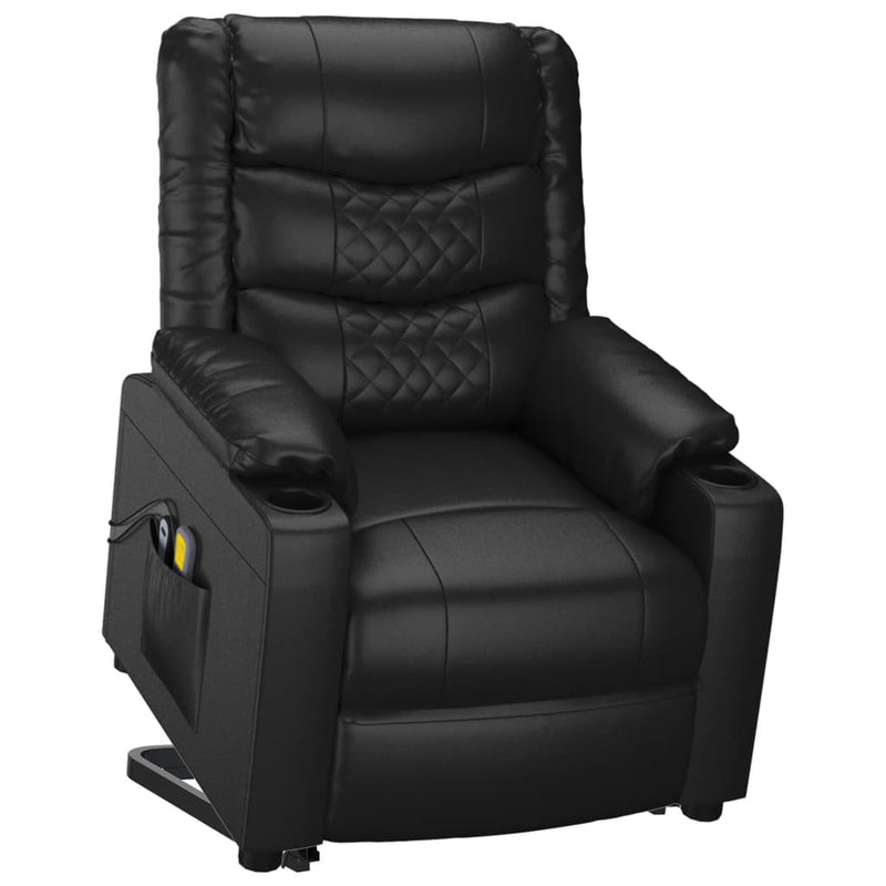 Stand up Massage Chair Black Faux Leather