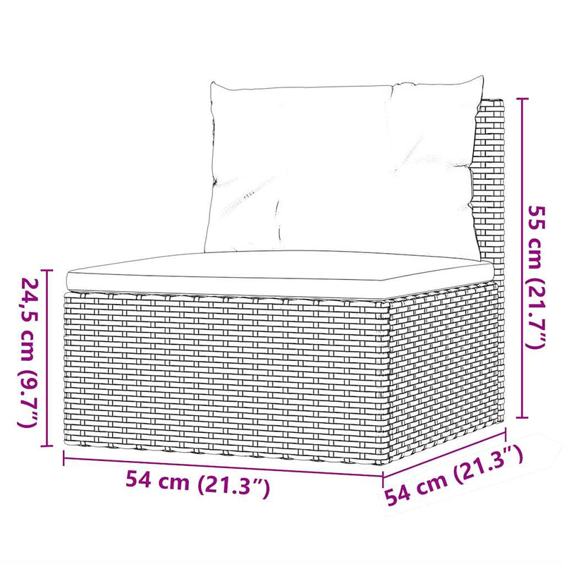 5 Piece Garden Lounge Set with Cushions Black Poly Rattan