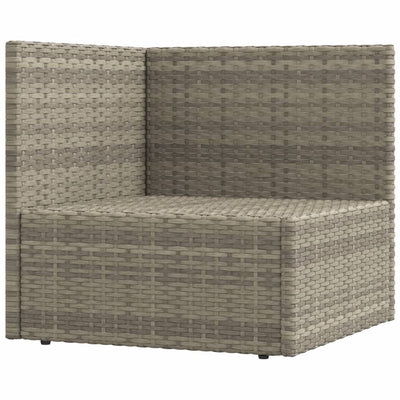 Garden Corner Sofa with Cushions Grey Poly Rattan