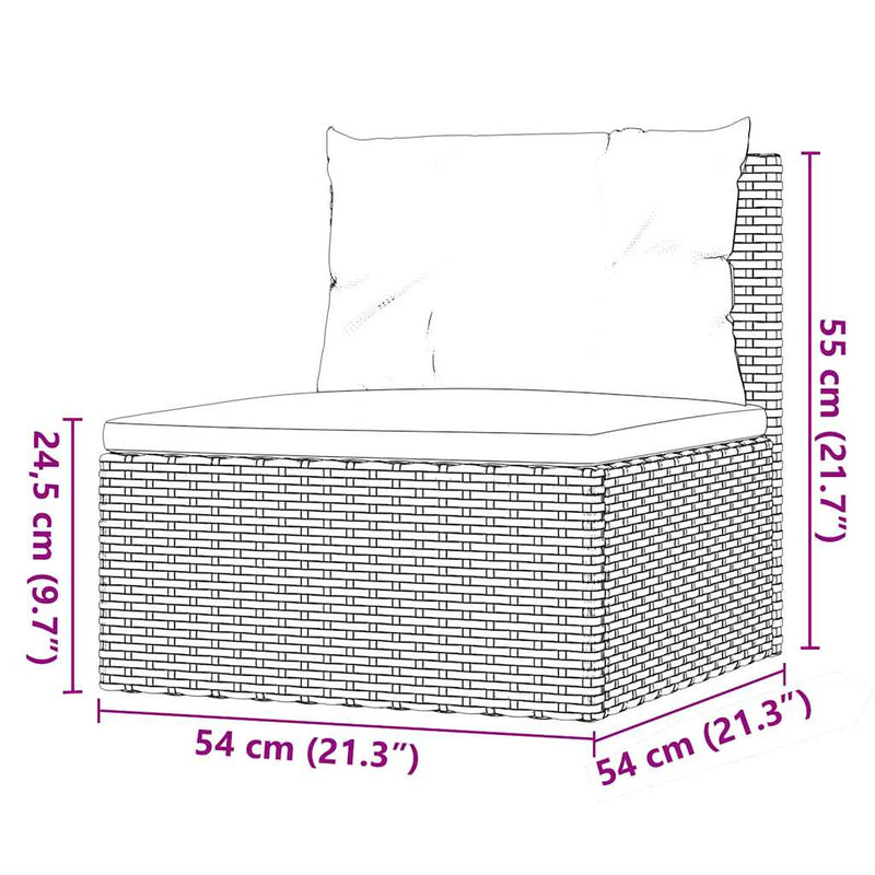 4 Piece Garden Lounge Set with Cushions Grey Poly Rattan