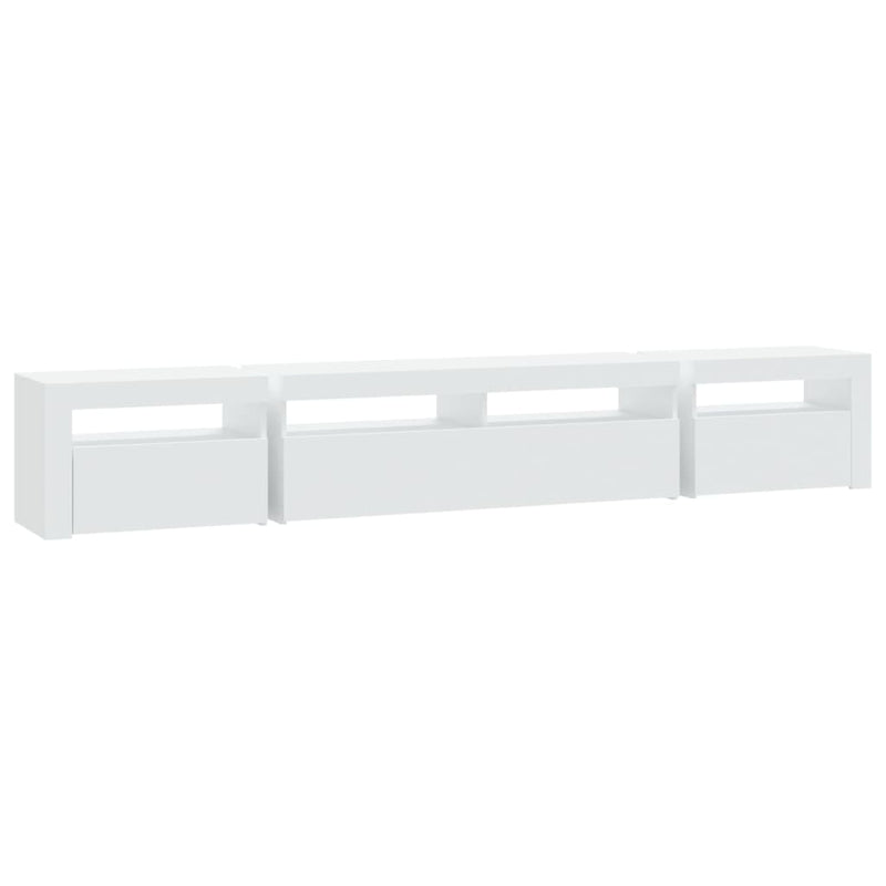 TV Cabinet with LED Lights White 240x35x40 cm