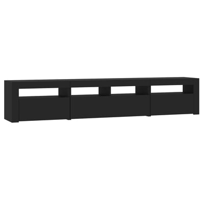 TV Cabinet with LED Lights Black 210x35x40 cm