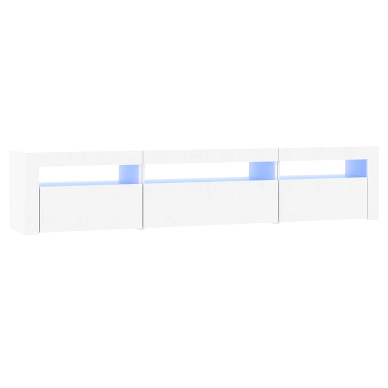 TV Cabinet with LED Lights White 195x35x40 cm