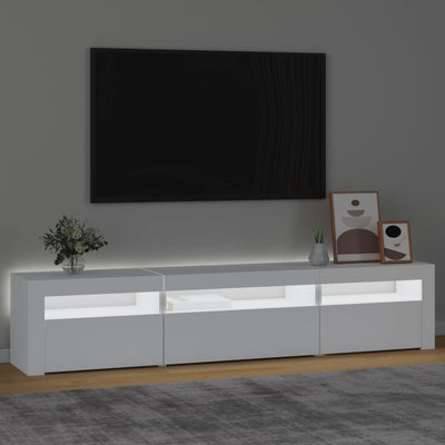 TV Cabinet with LED Lights White 195x35x40 cm