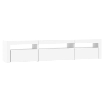 TV Cabinet with LED Lights White 195x35x40 cm