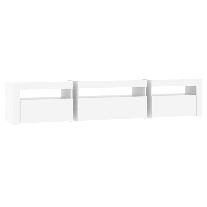 TV Cabinet with LED Lights White 195x35x40 cm