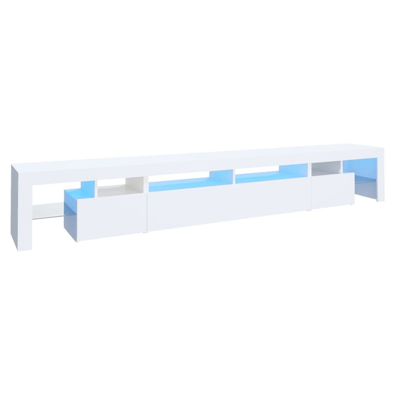 TV Cabinet with LED Lights White 260x36.5x40 cm