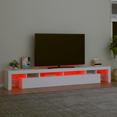 TV Cabinet with LED Lights White 260x36.5x40 cm