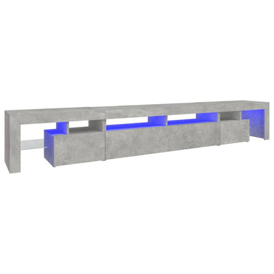 TV Cabinet with LED Lights Concrete Grey 260x36.5x40 cm