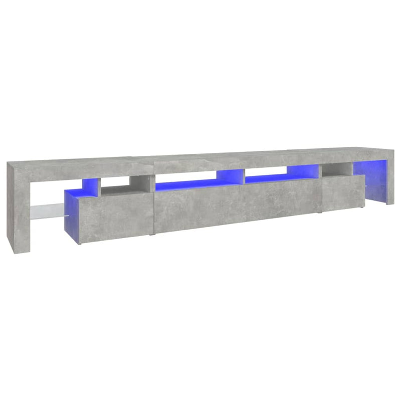 TV Cabinet with LED Lights Concrete Grey 260x36.5x40 cm