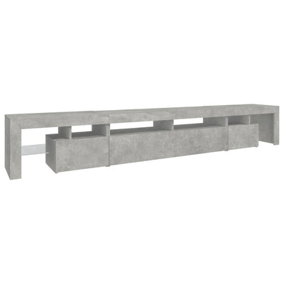 TV Cabinet with LED Lights Concrete Grey 260x36.5x40 cm