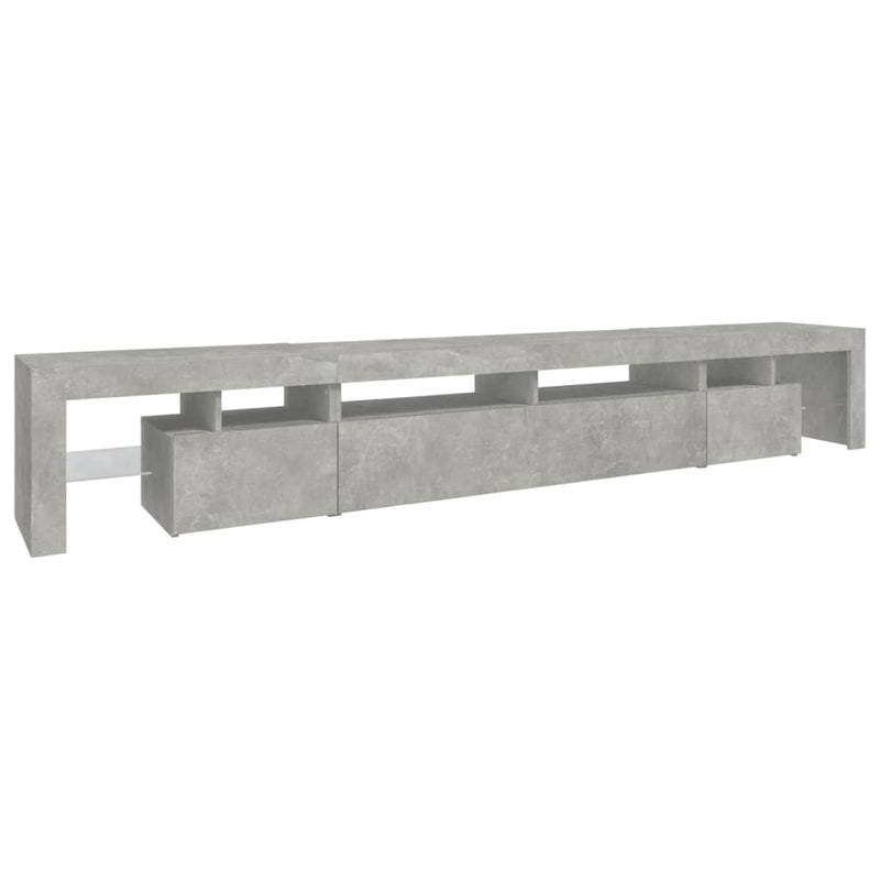 TV Cabinet with LED Lights Concrete Grey 260x36.5x40 cm