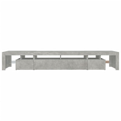 TV Cabinet with LED Lights Concrete Grey 260x36.5x40 cm