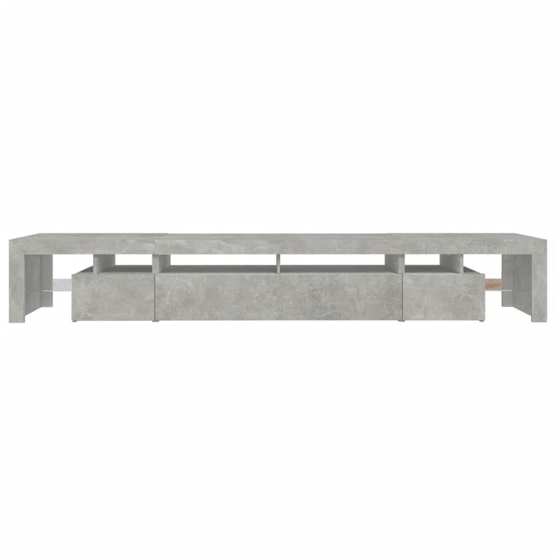 TV Cabinet with LED Lights Concrete Grey 260x36.5x40 cm