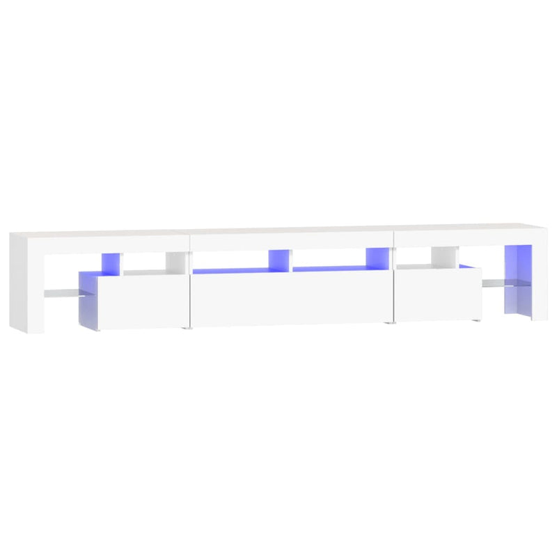 TV Cabinet with LED Lights White 230x36.5x40 cm