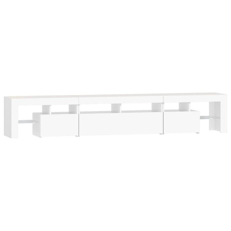 TV Cabinet with LED Lights White 230x36.5x40 cm