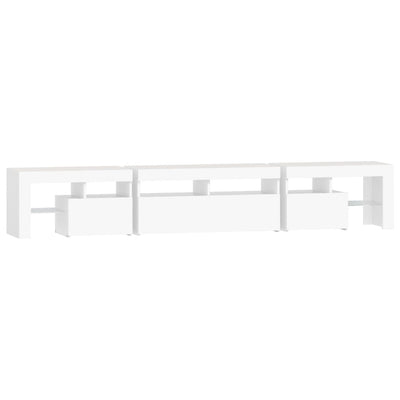 TV Cabinet with LED Lights White 230x36.5x40 cm