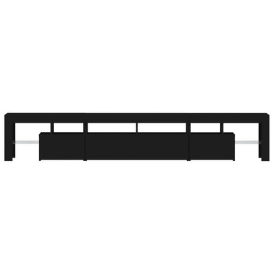 TV Cabinet with LED Lights Black 230x36.5x40 cm