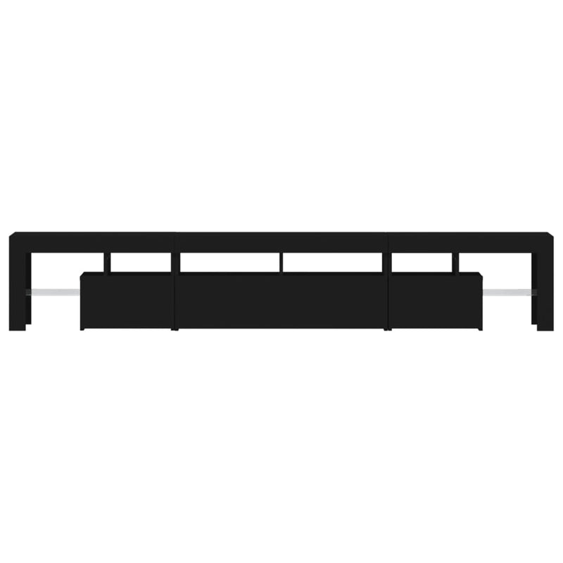 TV Cabinet with LED Lights Black 230x36.5x40 cm