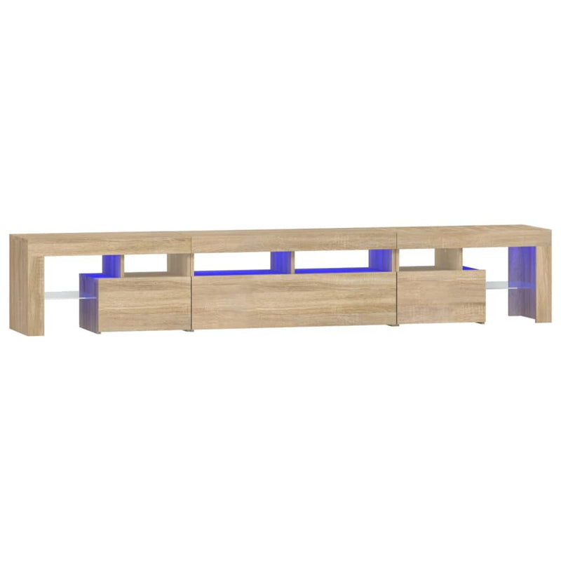 TV Cabinet with LED Lights Sonoma Oak 230x36.5x40 cm