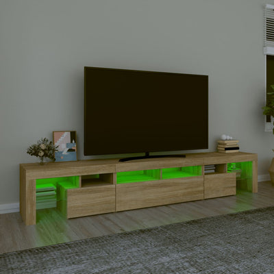 TV Cabinet with LED Lights Sonoma Oak 230x36.5x40 cm