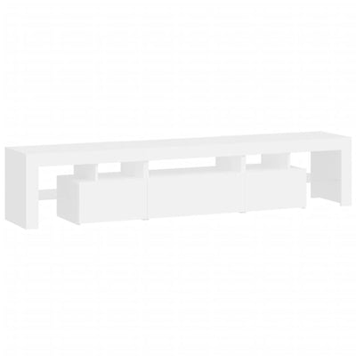 TV Cabinet with LED Lights White 200x36.5x40 cm