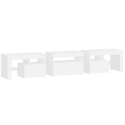 TV Cabinet with LED Lights White 200x36.5x40 cm