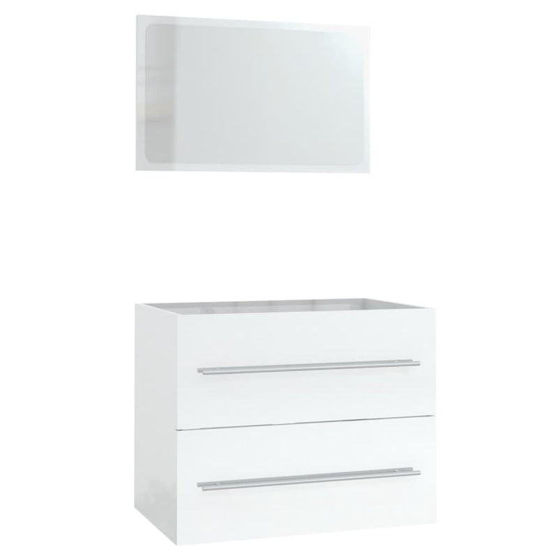 3 Piece Bathroom Furniture Set High Gloss White