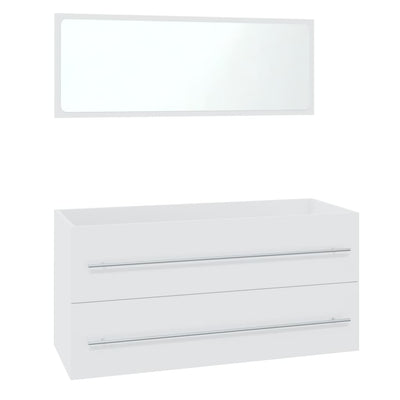 Bathroom Furniture Set White Engineered Wood