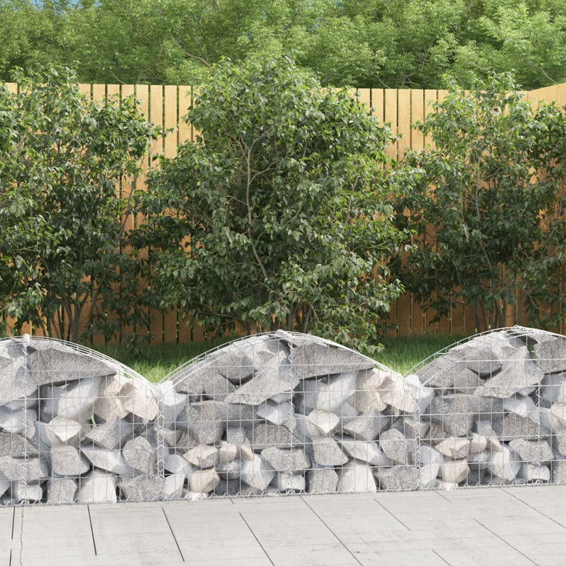 Arched Gabion Basket 100x30x40/60 cm Galvanised Iron