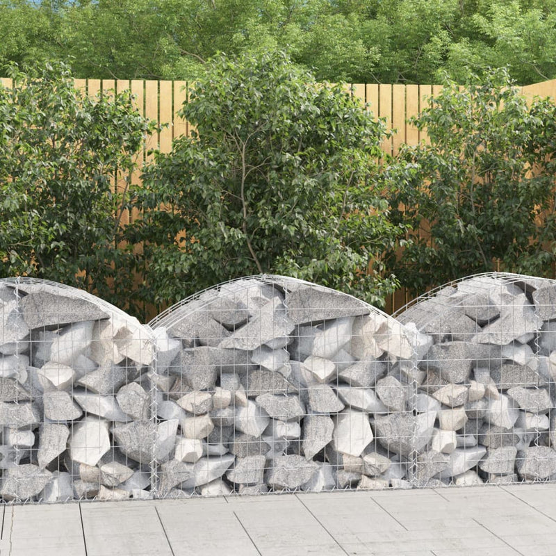 Arched Gabion Basket 100x50x60/80 cm Galvanised Iron