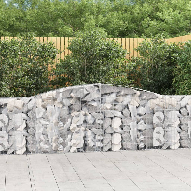 Arched Gabion Basket 400x30x80/100 cm Galvanised Iron