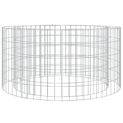 Gabion Fire Pit Ø 100 cm Galvanised Iron