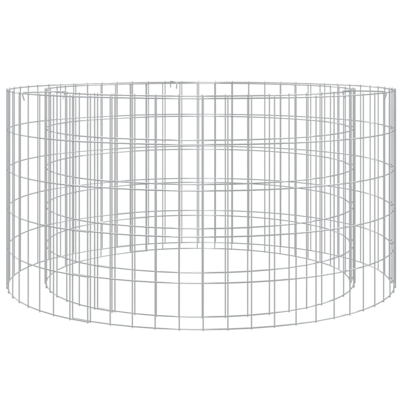 Gabion Fire Pit Ø 100 cm Galvanised Iron