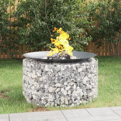 Gabion Fire Pit Ø 100 cm Galvanised Iron