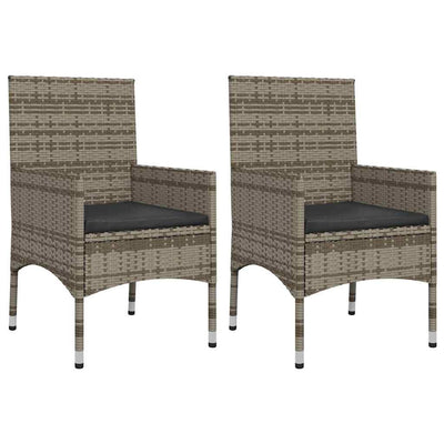 4 Piece Garden Lounge Set with Cushions Grey Poly Rattan