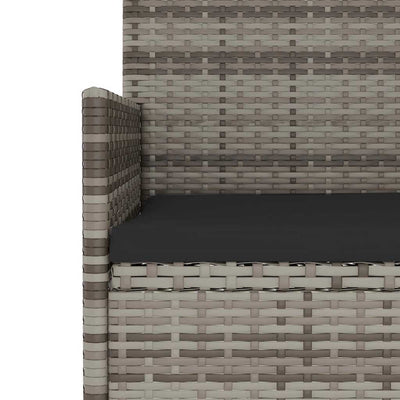 4 Piece Garden Lounge Set with Cushions Grey Poly Rattan