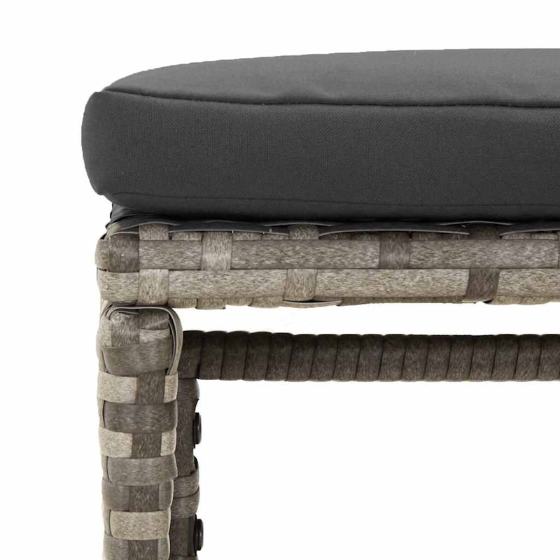 6 Piece Garden Lounge Set with Cushions Grey Poly Rattan