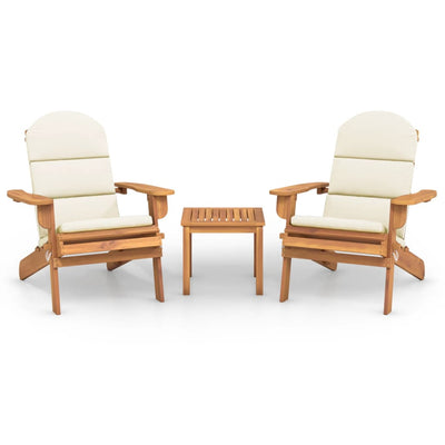 3 Piece Adirondack Garden Lounge Set Solid Wood Acacia