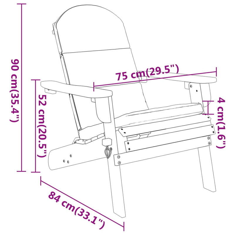 3 Piece Adirondack Garden Lounge Set Solid Wood Acacia