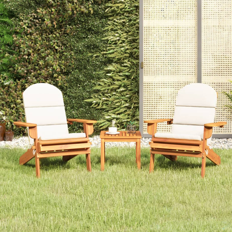 3 Piece Adirondack Garden Lounge Set Solid Wood Acacia