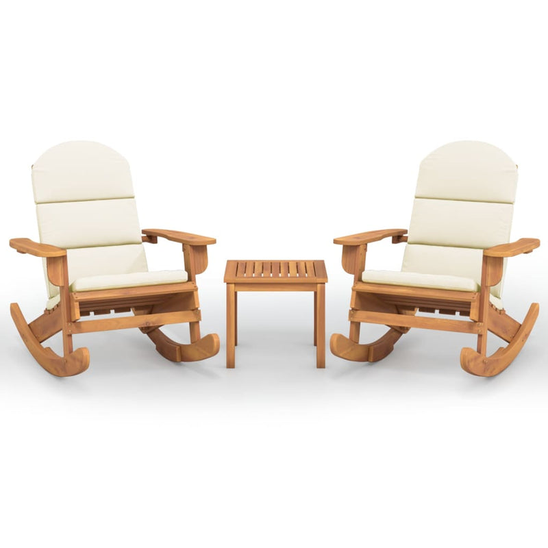 3 Piece Adirondack Garden Lounge Set Solid Wood Acacia