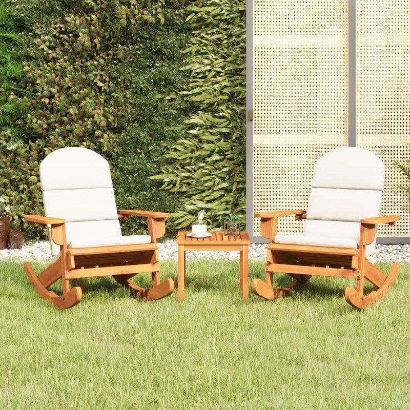 3 Piece Adirondack Garden Lounge Set Solid Wood Acacia