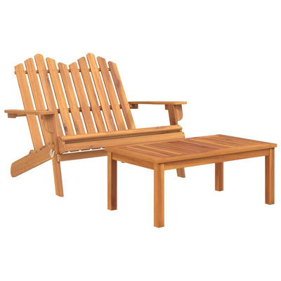 3 Piece Adirondack Garden Lounge Set Solid Wood Acacia