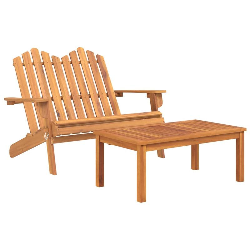 3 Piece Adirondack Garden Lounge Set Solid Wood Acacia